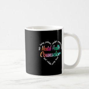 Mental Health Counsellor Heart Word Cloud Watercol Coffee Mug