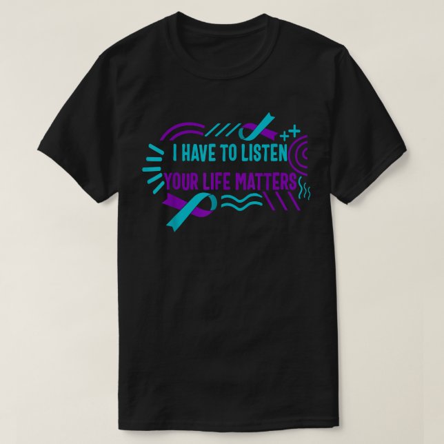 Mental Health Counselor Suicide Prevention Awarene T-Shirt (Design Front)