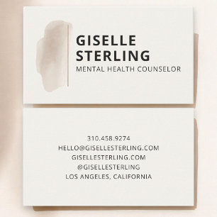 Mental Health Counselor Therapist Neutral Beige Business Card