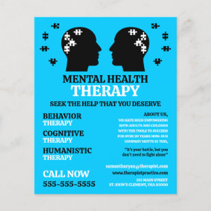 Mental Health Design, Psychotherapist, Therapy Flyer