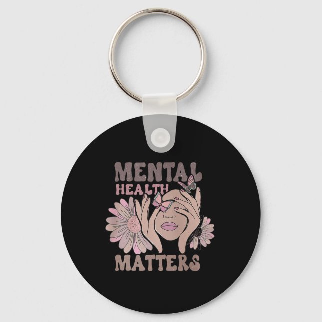 Mental Health Does Matter Awareness Supporter Flow Key Ring (Front)