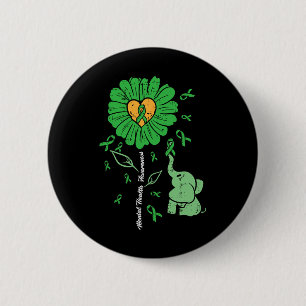 Mental Health Elephant Flower Ribbon Awareness Wom 6 Cm Round Badge