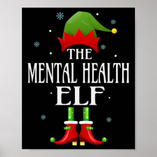 Mental Health Elf Xmas Funny Family Matching Chris Poster