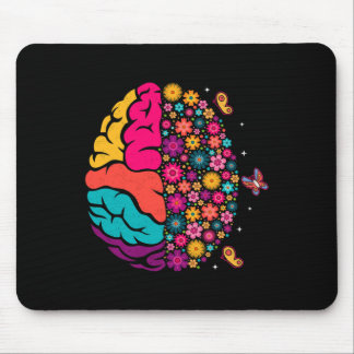 Mental Health Floral Brain Depression Awareness Co Mouse Mat