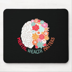 Mental Health Flower Brain Suicide Awareness And P Mouse Mat