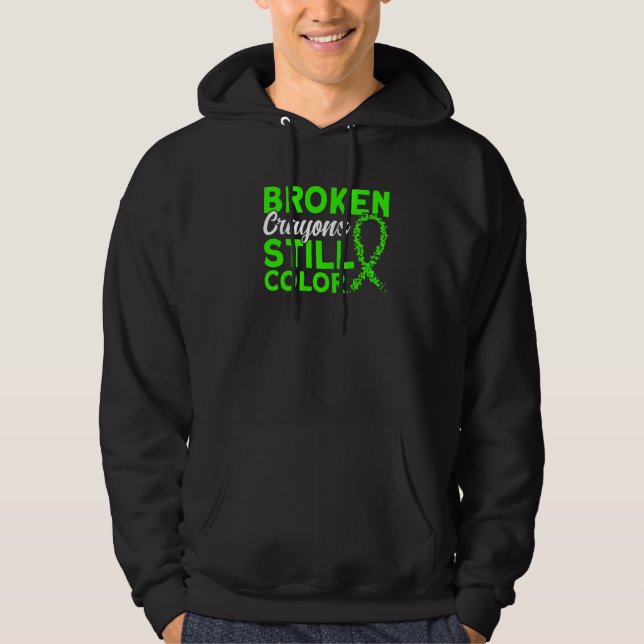 Mental Health Green Ribbon Mental Health Awareness Hoodie (Front)
