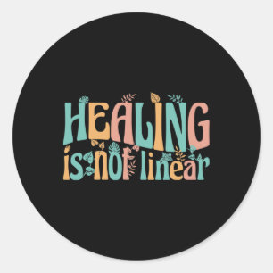 Mental Health Healing Is Not Linear Classic Round Sticker
