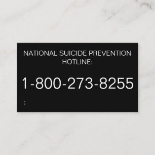 MENTAL HEALTH HOTLINE CARDS