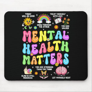 Mental health human brain illness awareness women mouse mat