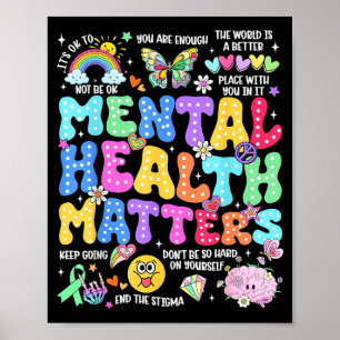 Mental health human brain illness awareness women  poster