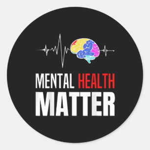 Mental Health Human Brain Problem Awareness _2 Classic Round Sticker