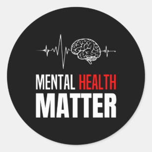 Mental Health Human Brain Problem Awareness Pullov Classic Round Sticker