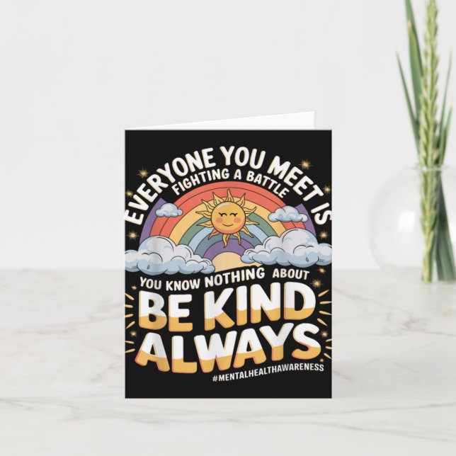 Mental Health Illness Awareness Month Depressed Pe Card (Front)