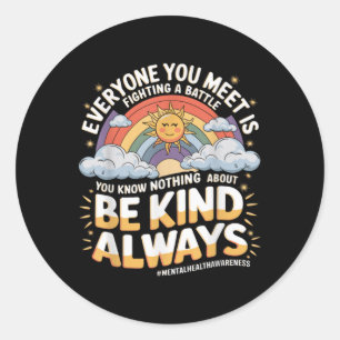 Mental Health Illness Awareness Month Depressed Pe Classic Round Sticker