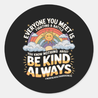 Mental Health Illness Awareness Month Depressed Pe Classic Round Sticker