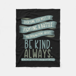 Mental Health Illness Awareness Month Depressed Pe Fleece Blanket