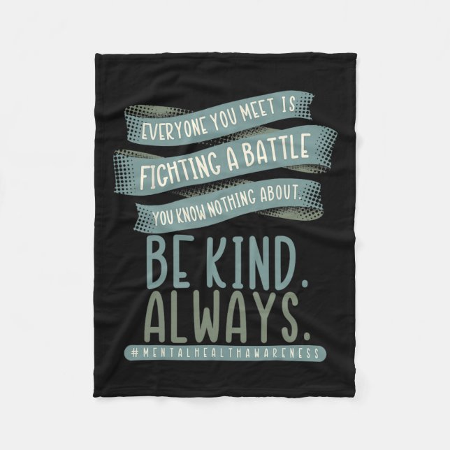 Mental Health Illness Awareness Month Depressed Pe Fleece Blanket (Front)