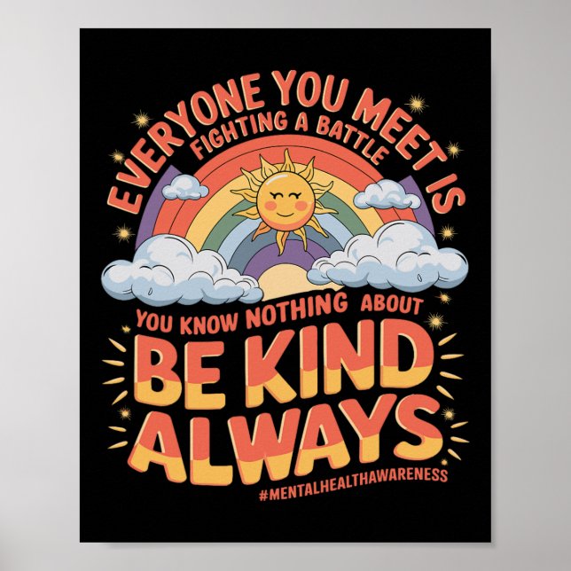 Mental Health Illness Awareness Month Depressed Pe Poster (Front)