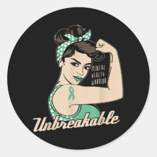 Mental Health Illness Suicide Awareness Warrior Un Classic Round Sticker
