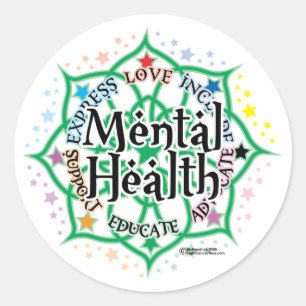 Mental Health Lotus Classic Round Sticker