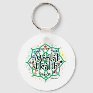 Mental Health Lotus Key Ring