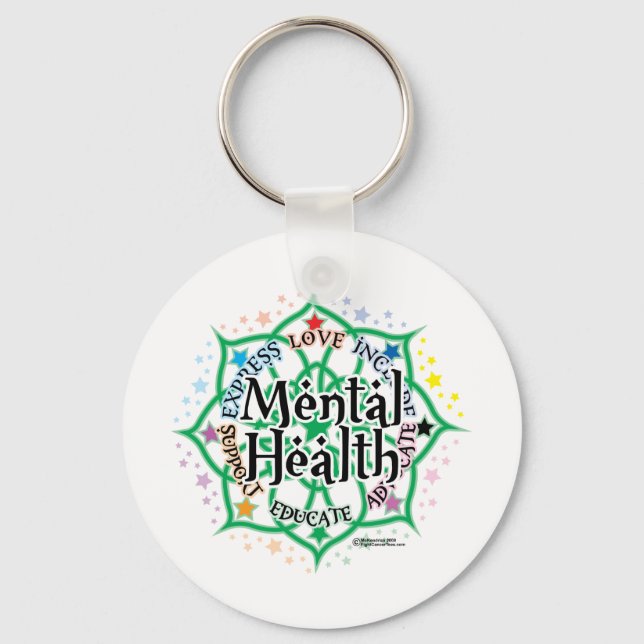 Mental Health Lotus Key Ring (Front)
