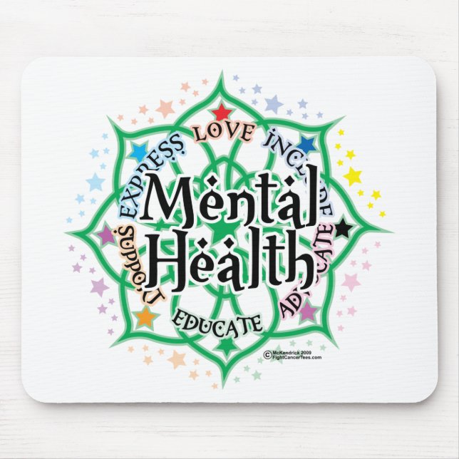 Mental Health Lotus Mouse Mat (Front)