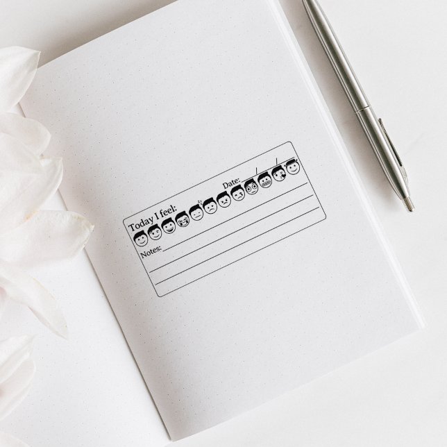 Mental Health, Man Mood Tracker Emojis, Journal  Rubber Stamp (Creator Uploaded)