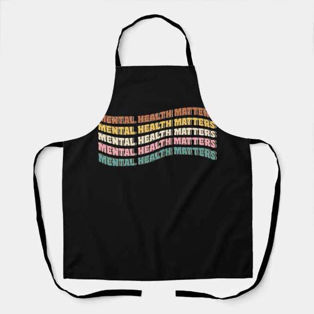 Mental Health Matters Be Kind Self Care Mental Awa Apron (Front)