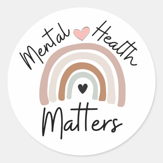 Mental Health Matters Classic Round Sticker (Front)