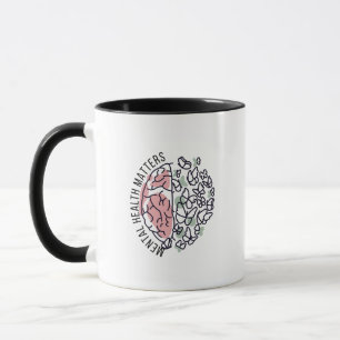 Mental Health Matters Colourful Brain & Butterflie Mug