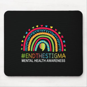 Mental-Health Matters End The Stigma Rainbow Boho Mouse Mat