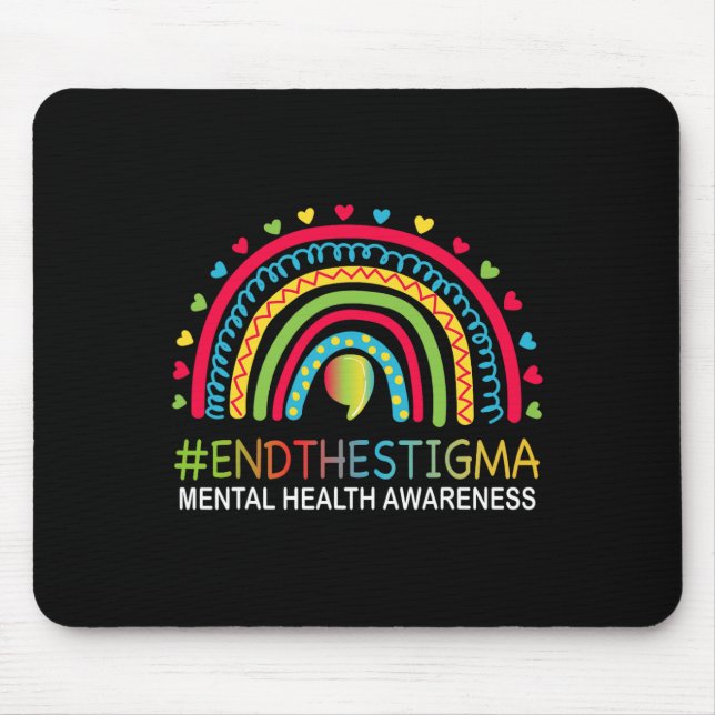 Mental-Health Matters End The Stigma Rainbow Boho  Mouse Mat (Front)