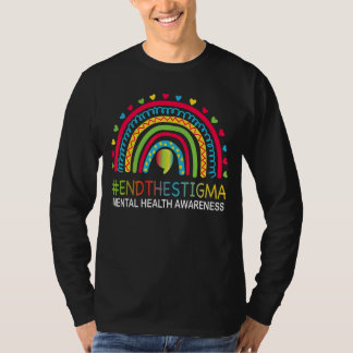 Mental Health Matters End The Stigma Rainbow Boho T-Shirt