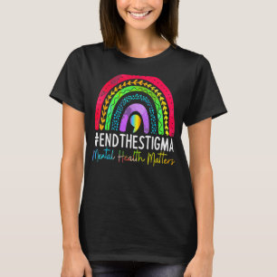 Mental Health Matters End The Stigma Rainbow Boho T-Shirt