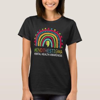 Mental Health Matters End The Stigma Rainbow Boho T-Shirt