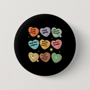 Mental Health Matters Floral Brain Graphic Health  6 Cm Round Badge