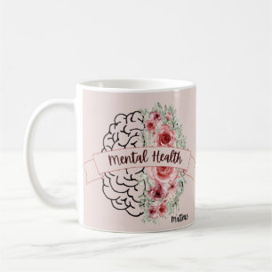Mental Health Matters   Flower Mind Ribbon Coffee Mug
