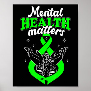 Mental Health Matters Flowers Awareness Women Poster