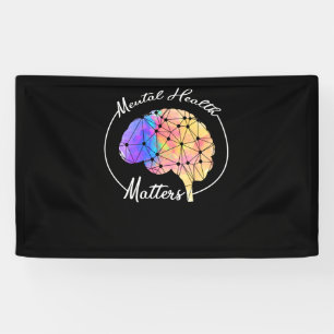 Mental Health Matters Funny Brain Multi-colour Banner
