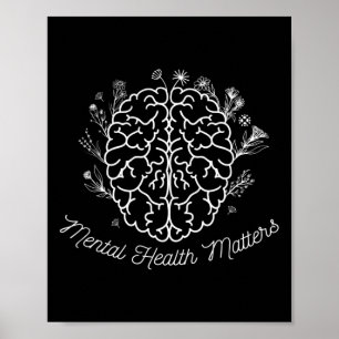 Mental Health Matters Gift Human Brain Illness Awa Poster