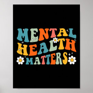 Mental Health Matters Groovy Psychologist Therapy Poster