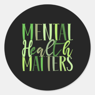 Mental Health Matters Human Brain Illness Awarenes Classic Round Sticker
