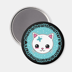 Mental Health Matters Kawaii Cat Magnet