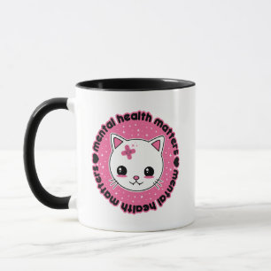 Mental Health Matters Kawaii Cat Mug