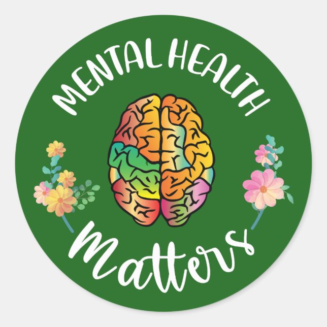 Mental Health Matters | Mental Health Awareness Classic Round Sticker (Front)