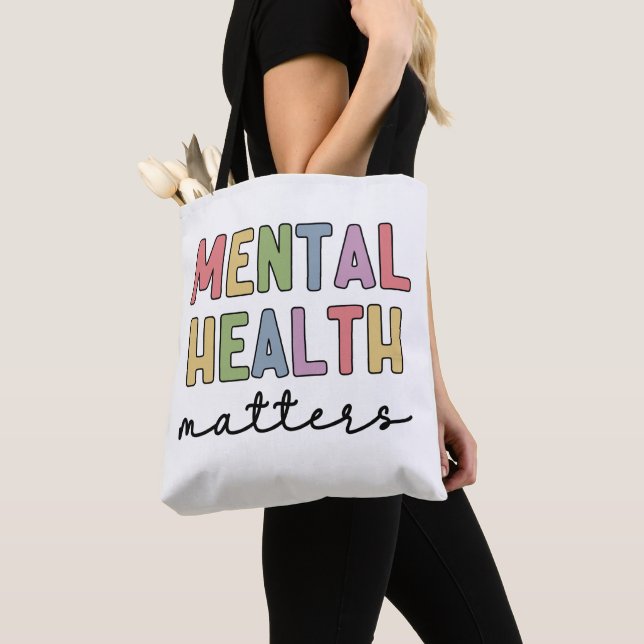 Mental Health Matters | Mental Health Awareness Tote Bag (Close Up)