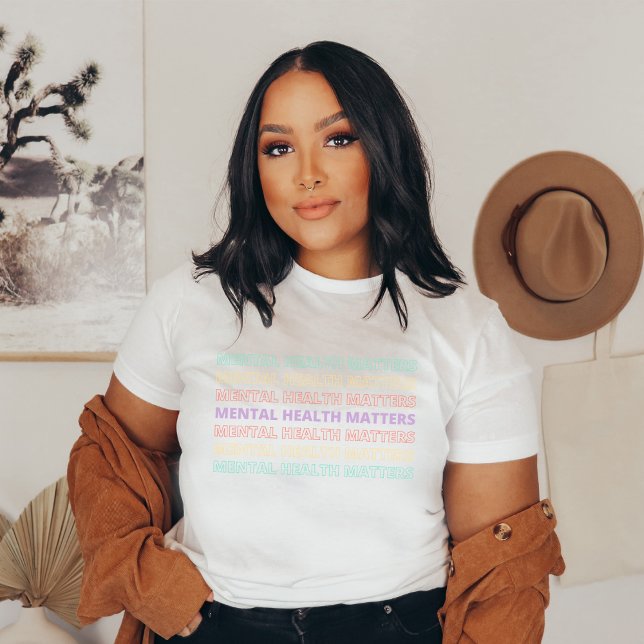 Mental Health Matters | Quote Sans VII Peach Candy T-Shirt (Mental Health Matters shirt | Quote Sans VII Peach Candy | Aesthetic t-shirt )