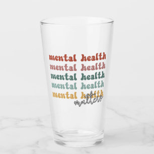 Mental Health Matters Retro Awareness Glass