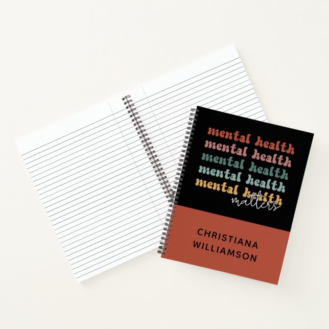 Mental Health Matters Retro Awareness Notebook (Inside)